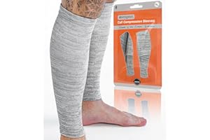 ‎AZENGEAR aZengear Rękawy uciskowe na łydki dla mężczyzn i kobiet - szyna piszczeli i opaska na łydkę - uciskowe ochraniacze na łydki - rękawy na nogi do rozdartych skurczy mięśni (Szare, XXL)