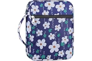 WYLEAVES Copertina per bibbia floreale, custodia per libro da chiesa, custodia per bibbia con manico e tasca con cerniera, per uomini, donne, papà, bambini, 26,4 x 19,8 x 5,6 cm