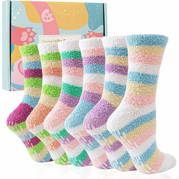 CityComfort Slipper Socks Women Teenagers - Fluffy Socks Non Slip Warm