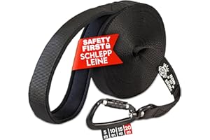 HUND IST KÖNIG Linka do przeciągania pies 10m/20m z karabińczykiem bezpieczeństwa, smycz z paskiem na rękę i torbą darmową