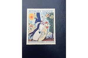 Timbre France 1963. Collection Peinture n 1398 Neuf sans charnière. Chagall, Les mariés de la Tour Eiffel