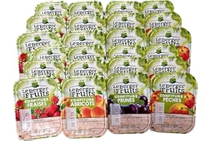 Traveldoz - 25 barquettes de confitures assorties - 4 parfums fraise, abricot,pêche et prune