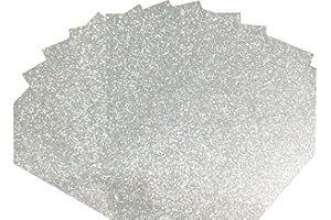 CAICXI 10pcs A4 Sheets Silver Glitter Cardstock Card Making DIY Material Sparkling Craftwork Scrapbooking Gift Wrapping Box Tissue Paper Sheets for Wrapping