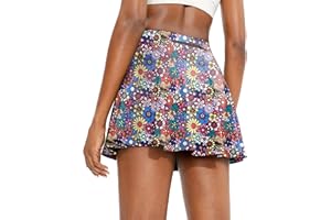 Timuspo Gonna da tennis da donna plissettata con pantaloni, a vita alta, sportiva, con tasche, perfetta per sport estivi, escursionismo, corsa