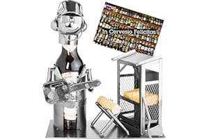 BRUBAKER Porte-bouteille de Bière décoratif - Sculpture en Métal - Idée cadeau - Bûcheron