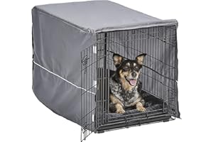 MIDWEST HOMES FOR PETS New World modelo B36DD-KIT Kit de jaula para perros con doble puerta, con jaula de 91,44 cm de 2 puertas, cama gris a juego y funda gris para la jaula, adecuado para perros de razas medianas