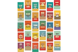 THE LAZY PANDA CARD COMPANY Lot de 30 cartes postales inspirantes et motivantes de style Reto - 30 citations différentes