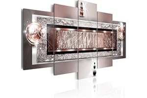 B&D XXL - Tableau décoratif moderne 100x50 cm - Impression sur toile colorée - Décoration murale pour salon et chambre - Abstraction lueur géométrique moderne rose texture eau 020101-214