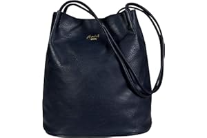 Mabel London - Borsa a tracolla da donna, in morbida pelle vegana, modello Hobo Bucket