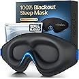 myhalos 100% Blackout Sleep Masks for Women & Men - Zero Eye Pressure Eye Mask for Sleeping -Our Halo Sleep Mask Includes a Storage Pouch- Black Eye Mask for Travel or Blindfold