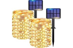 kolpop 2 Paquete Guirnaldas Luces Exterior Solar,Totale 44M 440LED Luces Solares Led Exterior Jardin con 8 Modos, Cadena de Luces Decoracion para Navidad, Terraza, Fiestas, Patio, Bodas