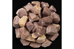 Crocon 1LB Pink Agate Rough Stones and Crystals Bulk - Raw Gemstone for Tumbling Cabbing Polishing Gem Mining Chakra Balancing Reiki and Crystal Healing - Good Luck Fountain Rocks Home D�cor Gifts