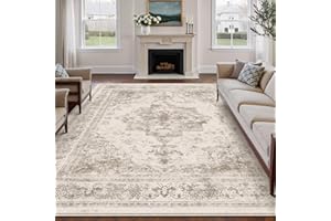 HUGEAR Beige Tapis De Salon Lavable en Machine Tapis Chambre Adulte Grand Tapis Salon 160x230cm Doux Vintage Descente de Lit AntidéRapant Decoration Chambrel Manger