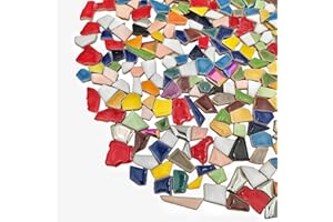 YOZIEMQ Keramik-Mosaikfliesen, gemischte Farben, Keramik-Mosaikfliesen zum Basteln, Mosaikfliesen für Heimdekoration oder Bastelarbeiten, Mosaik-Zubehör (klein, unregelmäßig)