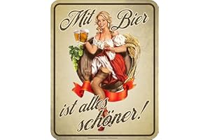 RAHMENLOS Dekoracyjna tabliczka blaszana dla piwoszy - Mit Bier ist alles schön