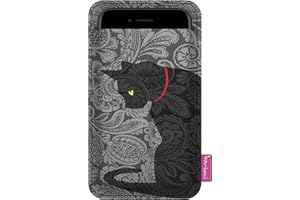 ARCO DESIGN Handytasche bertoni aus Filz für Smartphone z.B. iPhone 14/14 Pro Max/13/13 Pro/12/11, Galaxy S23+/S22 Ultra/S21+/S20, Redmi Note, Pixel 7/6 - Damen Handy-Hülle mit Stoff Filztasche (XXL, Klex)