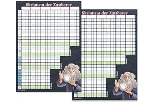 Kartenspiel Block DIN A5 - Skriptum der Zauberer - moderner Ersatzblock mit Updates, gut lesbar und übersichtlich gestaltet, auch für Senioren und Kinder geeignet, Spielblock groß mit 50 Blätter (2x)