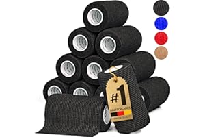 HUND IST KÖNIG selbstklebender Verband, elastische Binde 12x4,7m selbsthaftende Bandage, Haftbandage selbstklebend für Mensch & Tier, Fixierbinde - selbsthaftender Verband selbstklebend, Bandagen
