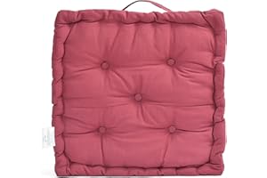 ComfyNex Booster Seat Cushion (45cm x 45cm x 10 Aprox.) 100% Cotton Thick Seat Cushion, Seat Pad, Floor Cushion, Chair Cushion, Booster Cushion (Wine, 1)