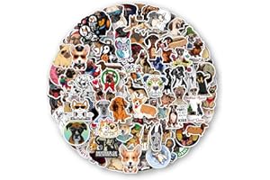FOCRI 100 Stück Hundeaufkleber, Cartoon niedlichen Welpen Aufkleber für Wasserflaschen, Laptops, Skateboards，Vinyl wasserdicht wiederverwendbar Haustier Tier Aufkleber für Kinder und Jugendliche