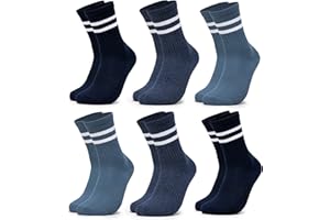 Occulto CALZINI per BAMBINO e BAMBINA (6 Paia, Modello: Junior) con SUOLA IMBOTTITA per lo SPORT e il TEMPO LIBERO, CALZE SPORTIVI COLORATI per BAMBINA e BAMBINO in COTONE