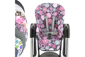 BAMBINIWELT BY RAFAEL K. BambiniWelt Housse de coussin de rechange pour Peg Perego Tatamia (fleurs grises et rose) XX