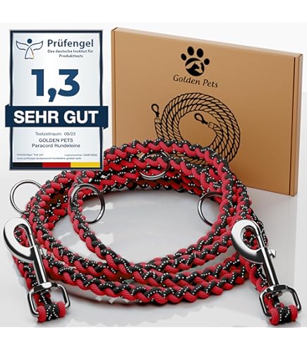 Nobby Geflochtene Führleine Rot - Verstellbare Hundeleine 200 Cm