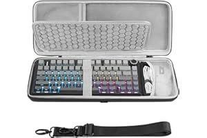 GEEKRIA 75% Tastatur- und Maus-Kombihülle mit 84 Tasten, kompatibel mit Aula F75 Pro / F75, Keychron K2 Version 2 / K2 / Q1 / V1, ASUS ROG Azoth 75%, Redragon K673 PRO, Hartschalen-Reisetasche