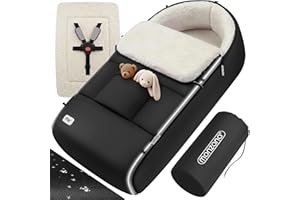 Monzana Chancelière pour bébé Fermeture éclair Résistante aux intempéries Poche antidérapante Chancelière d'hiver pour poussette 93 cm