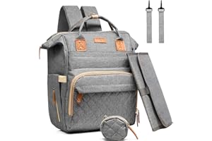 VIVO TECHNOLOGIES Baby Changing Bag Backpack with USB Port Baby Nappy Changing Backpack Bag with Portable Changing Mat,Stroller Straps, Waterproof Diaper Bags for Mom and Dad