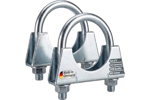 AUPROTEC 2x U bolt exhaust clamp M8 for exhaust and pipe joints I galvanized steel I Ø 76 mm