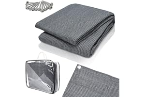 Daromigo Alfombra para toldo, incluye bolsa de transporte, con 12 agujeros y 13 piquetas, antideslizante, transpirable, lavable, alfombra para tienda de campaña (gris y azul, 400 x 600 cm)