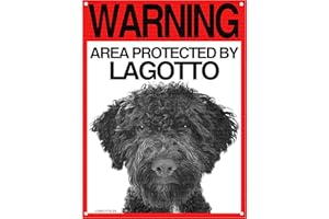 Lovelytiles Lagotto Targa ATTENTI al Cane Cartello Warning Area Protected BY