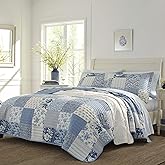 Laura Ashley Home - Şal Desenli Yama İşi Koleksiyonu - Yorgan Seti -%100 Pamuk, Ters &Ccedil;evrilebilir, Hafif ve Nefes Alabilir Ya