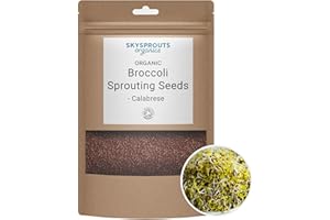 SkySprouts Broccoli Sprouting Seeds - Organic Calabrese 500g Sprouts microgreens Micro Greens high-Germination Non-GMO
