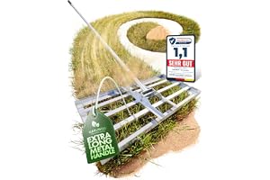 Gräsmatteraka 75 x 35 cm med 1,7 m Skaft, Leveling Rake för Sandning | Bred kratta för sandning och utjämning av gräsmattan utan att böja sig
