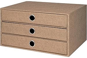Rössler Papier 1524452603 - S.O.H.O. Caja de 3 cajones para DIN A4, con agujero de asa, Special Line Avellana, 343 x 250 x 185 mm, 1 unidad