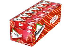 Trident Fresh Gragea Fresa- Chicles sin Azúcar con Sabor a Fresa - Paquete de 24 Envases de 14,5 g