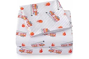 SWEET HOME COLLECTION 1500 Supreme Kids Bed Sheet Collection - Fun Colorful and Comfortable Boys and Girls Toddler Sheet Sets - Deep Pocket Wrinkle Free Soft and Cozy Bedding - Full, Fire Engine