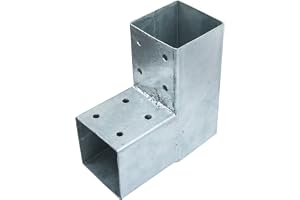 Connex HV4241 stolpe, 90 x 90 mm, metall | 200 x 200 mm 90° – 2 hylsor – stolpanslutning – träkontakt – balkanslutning – för trä – flerdelat set