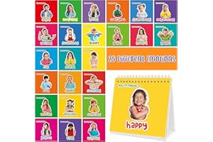 SPRITEGRU Emotions Flip Chart, 25 Different Moods with Coping Skills-Learn to Identify Various Moods, Real Person Feelings Flipbook for Kids with Autism, ADHD -Educational Tools for Therapy, Classroom, Home Use