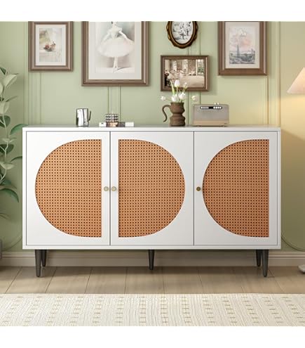 Credenza In Rattan Con 2 Ante E 2 Cassetti - Mobile Multiuso Per Camera Da Letto, Soggiorno O Ingresso - Foto 12