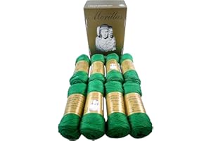 MORILLAS PACK 8 ZEPELINES Algodón perlé 100% egipcio mercerizado para DIY y tejer a mano labores de ganchillo o punto con un acabado elegante. (8 X 75gr)… (5, VERDE 12)