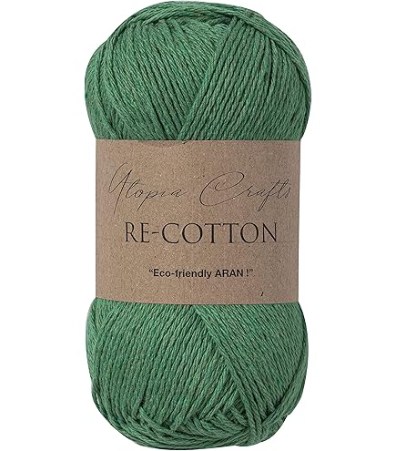 Utopia Crafts Re-Cotton Strickgarn - 3x100g In Creme - Öko-zertifiziertes Recyclinggarn