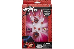 Joy Toy 65991 Parure de bijoux avec 1 bracelet de perles, 1 collier de perles et 2 bagues dans un coffret cadeau 12 x 4 x 18 cm