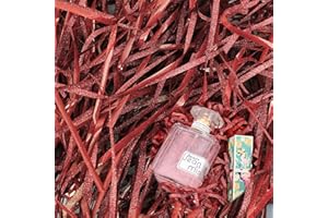 Dwafill Geschreddertes Papier Füllmaterial 200g, Füllmaterial Geschenk, Ostergras Papier, Geschenk Füllung Papier, Ostergras, Deko Füllung für Geschenkbox Geschenkkorb (Red)