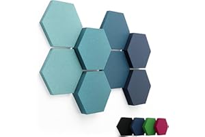 FENNEXT ® Velvet Mousse Acoustique - Panneaux décoratifs de Mousse anti réverbération pour jeux, studio YouTube, bureau - 8x 3D Panneaux muraux OCEAN SHADES