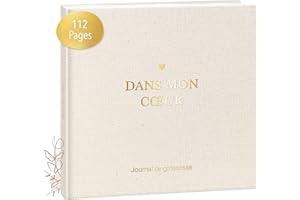 Mintkind® Journal de Grossesse en Lin – Journal à Remplir avec Couverture Rigide | Cadeau pour Femmes Enceintes et Futures Mamans | Album Souvenir de Grossesse & Bébé