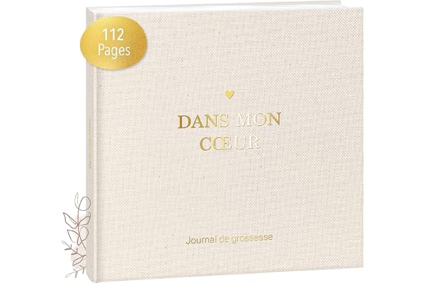 Mintkind® Journal de Grossesse en Lin – Journal à Remplir avec Couverture Rigide | Cadeau pour Femmes Enceintes et Futures Mamans | Album Souvenir de Grossesse & Bébé