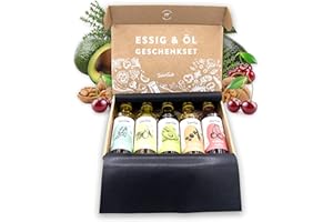 TIMBER TASTE® Essig & Öl Geschenkset Frauen & Männer [Vitalisierend] | 5 Erlesene Essige & Öle [5x40ml] | Exklusives Weihnachts-geschenk für Feinschmecker & Hobbyköche | Geschenkideen zu Weihnachten